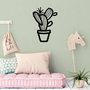 Wallity Cactus - 464 Escultura de Pared de Metal Negra